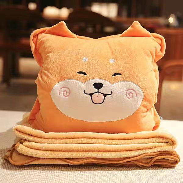 Car Cartoon Multifunction Pillow Blanket & Hand Warmer Combo.