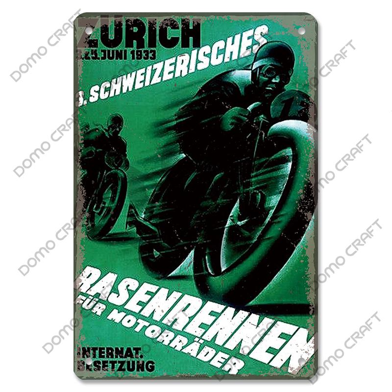 Motorcycle Vintage Poster Metal Plate Cafe Racer Festival Race Bred Motorcycle Metal Tin Signs Wall Decor Riders Club Man Cave