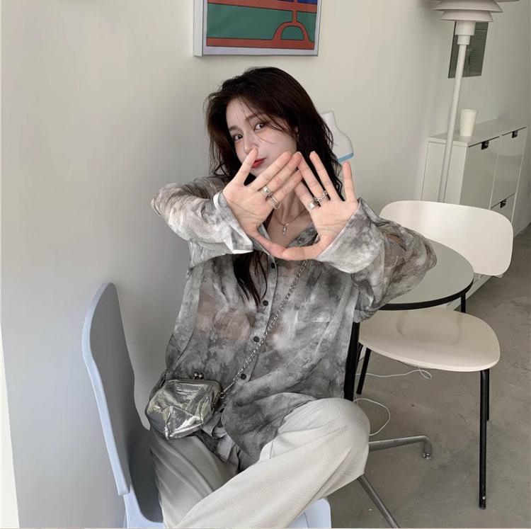 Damen Übergröße Batik Hong Kong Stil Langarmjacke – Frühling/Sommer 2025 Sonnenschutz Lockerer Schnitt