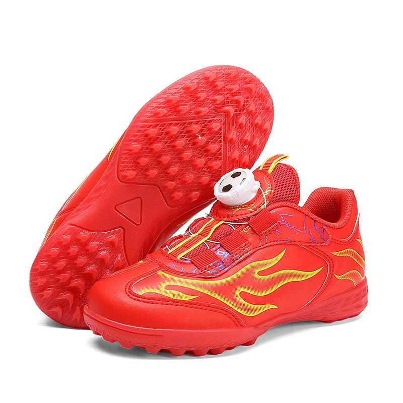 Leather Rotary Buckle Children's Football Shoes Men's Broken Nails Teen Students Lace-Up Sneakers