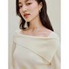 Inman Gentle Style Off-Shoulder Long-Sleeve Knit Sweater