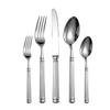 5-Piece Western Tableware Set: High-Grade 304 Stainless Steel Knife, Fork, Spoon with Roman Column Handle.