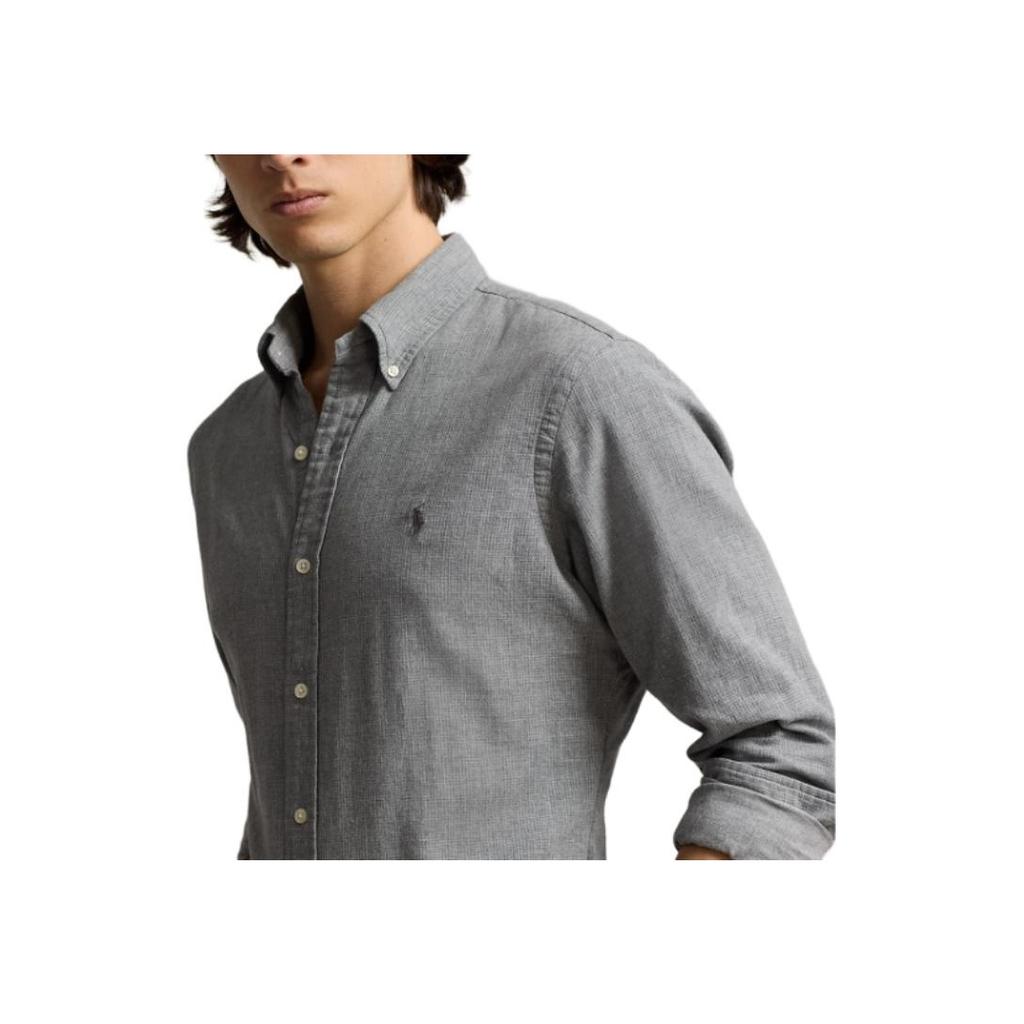 Polo Ralph Lauren Logo Embroidered Single-Breasted Long Sleeve Shirt Men Shirts Gray MNPOWOV16823869-020