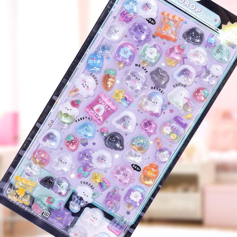 3D Embossed Japanese Cartoon Gem Stickers for Girls