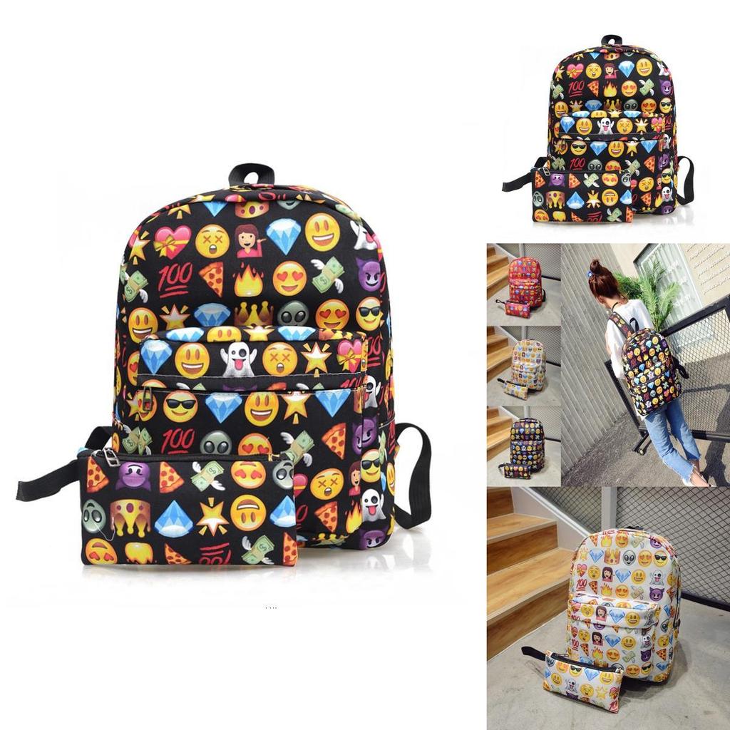 Stylish Garcon Filles Emoji Smiley Backpack Featuring High-quality Material For School