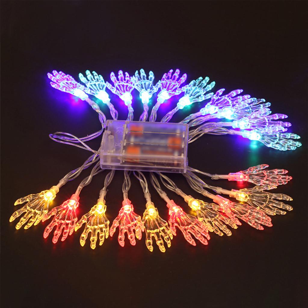 Halloween String Lights 20FT 40LEDs Transparent Skeleton Hand Shaped Decorative Hanging Lights