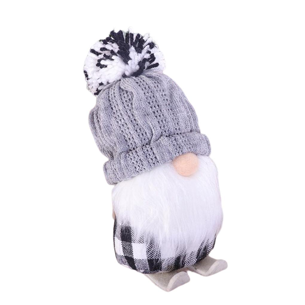 

Christmas Gnome Doll Holiday Party Supplies Adorable Bright Color Skiing Faceless Dolls Tabletop Decoration Scene Layout Prop gray
