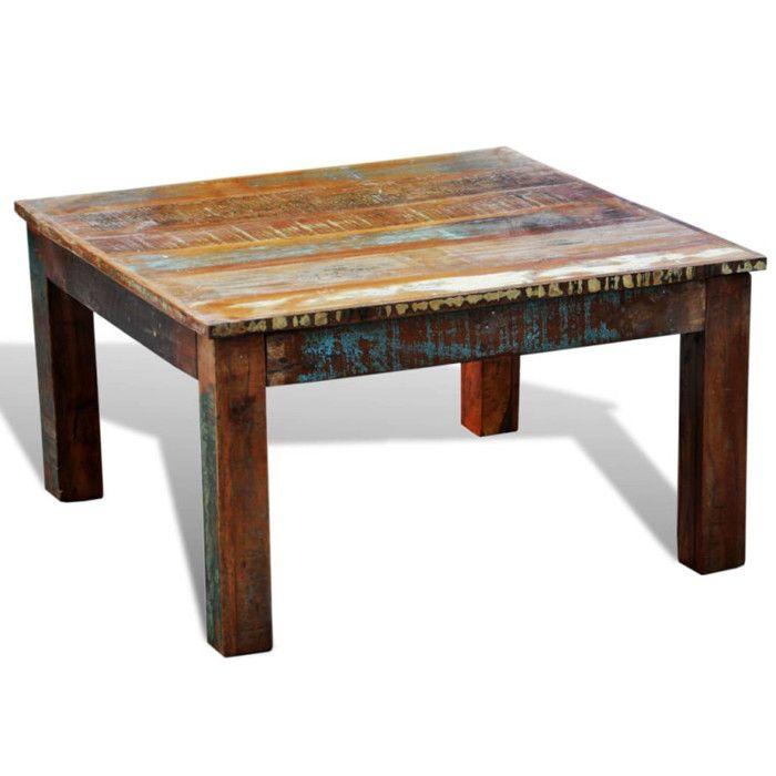 VidaXL Table basse carrée Bois de récupération
