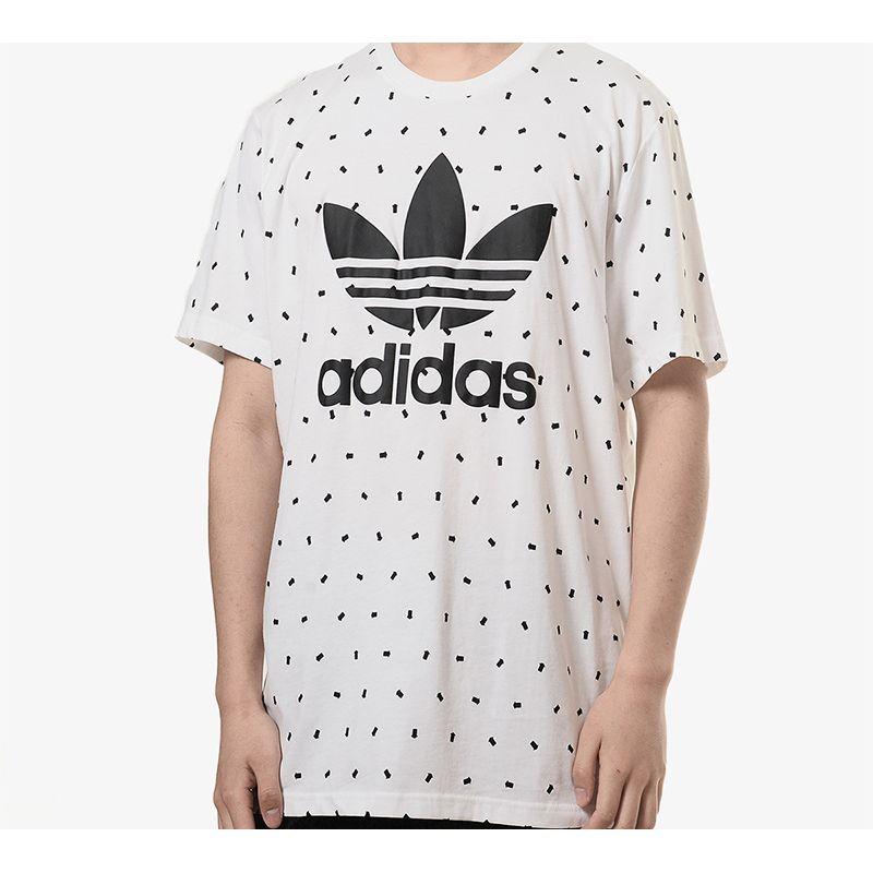 Adidas Originals Trefoil Polka Dot Big Logo Short Sleeve T-Shirt Men Tops White CZ1760