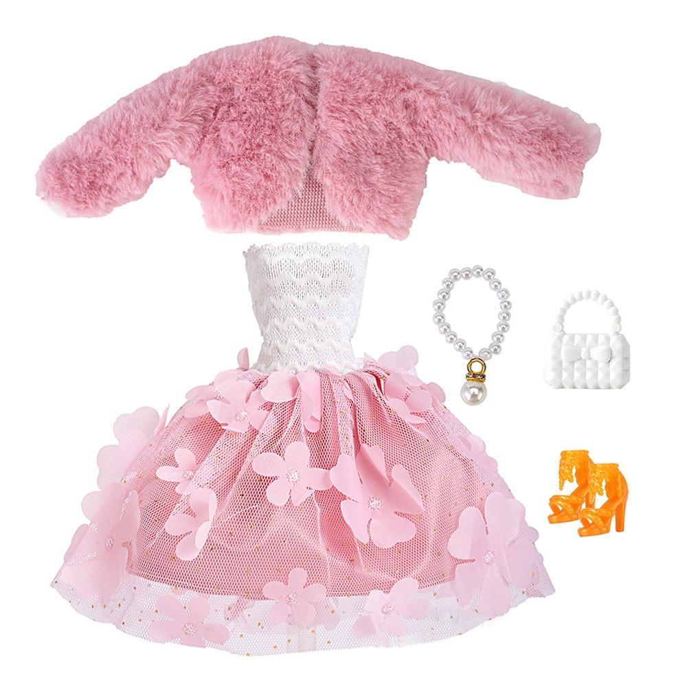 

1/6 /30CM/11 кукольное пальто платье комплект разноцветное мини плюшевое пальто модная кукольная одежда игрушка розовый