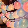LED Cotton Ball String Lights - Decorative Fairy Lights for Christmas, Holiday, Bedroom, or Children's Room Atmosphere
