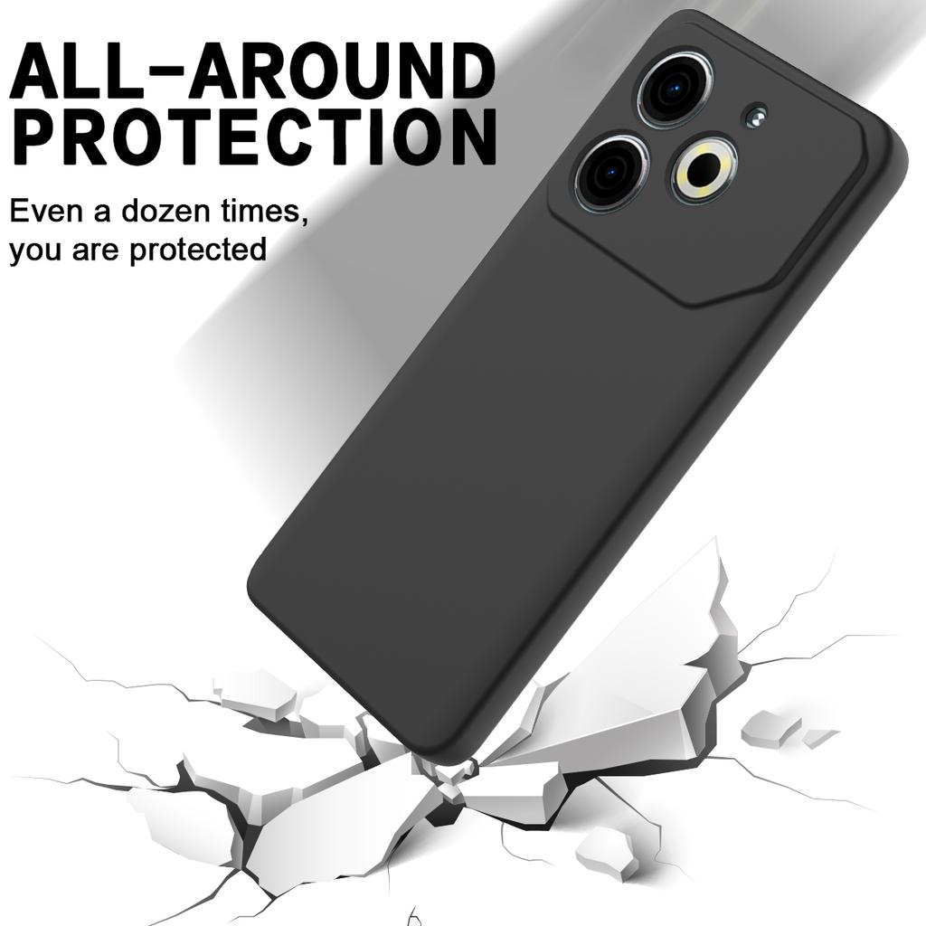 For TECNO Pova 6 Neo Case Anti-Drop Liquid Silicone Phone Cover with Strap