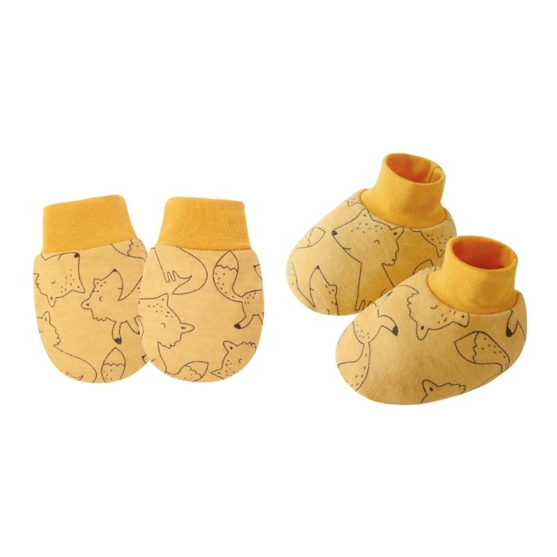 Set of 1 Infant Cotton Mittens Anti Scratch Hand Cover Soft Breathable Warm Gloves & Socks for 0-6M Boys Girls