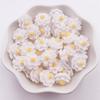 60PCS Resin 12mm 3D Colorful Flower Flatback Stone Rhinestone