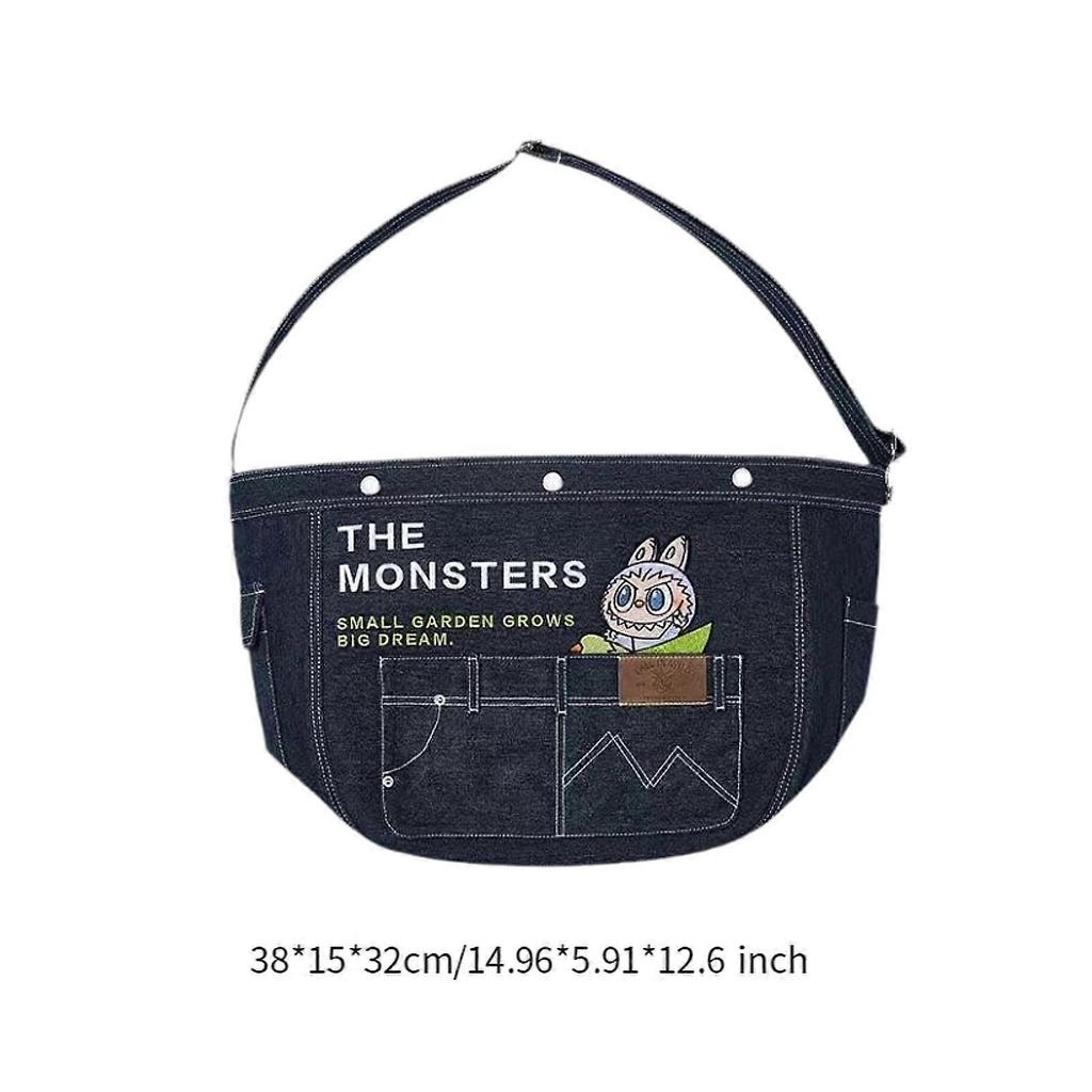Labubu Crossbody Bag Travel Purse Handbag Denim Bag for Outdoor Party Travel