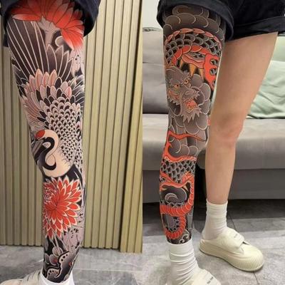 Sun-proof Fishing Elastic Socks Full Leg Sexy Stockings New Fake Tattoo Socks  Unisex