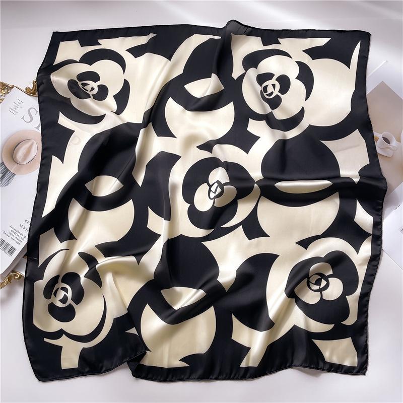 Luxury 70cm Silk Square Scarf Women Print Satin Neck Tie Female Hair Wrist Bandana Headkerchief Shawl Wrap Hijab Echarpe