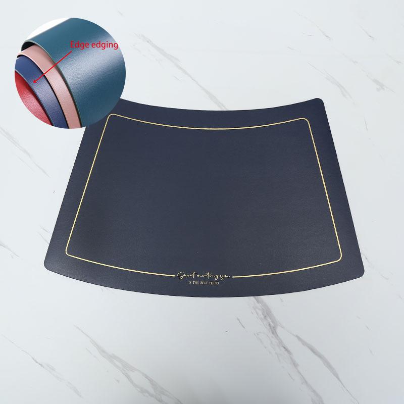 Scalloped Leather Placemat Table Mat Oil-Water-Proof And Heat-Insulating Household PU Table Coasters Kitchen Device Sets