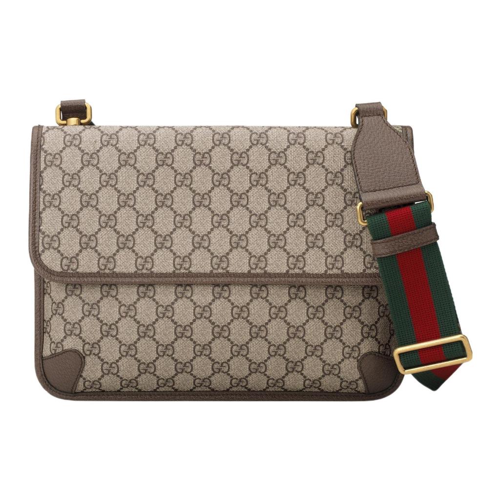 Gucci GG Supreme Tiger Head Messenger Bag Beige Brown Leather Red Green Web Stripe Crossbody Handbag for Women Daily Commute Travel 495654-9C2VT-8745