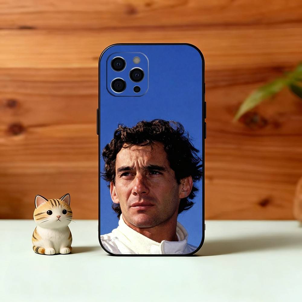 Racing Driver A-Ayrton S-Senna Phone Case For iPhone 17,16,15,14,13,12,11 Plus,Pro Max,XS,Soft Silicone Black Cover