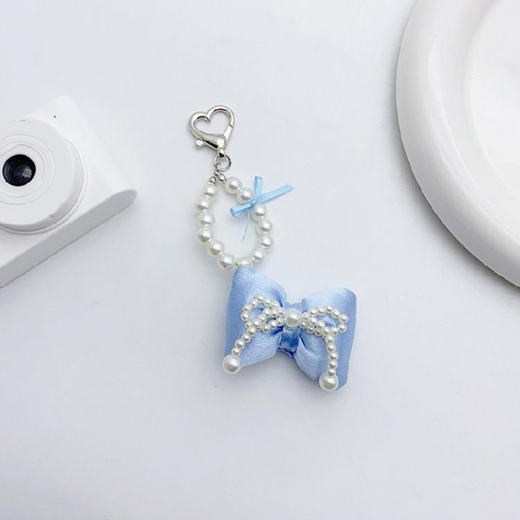 Sweet Cute Pearl Beaded Bowknot Keychain Decorations Keyring Hanging Ornament