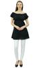 Bimba Women's Off shoulder Puff Sleeve Tops Elastic Waist Blouse Cotton