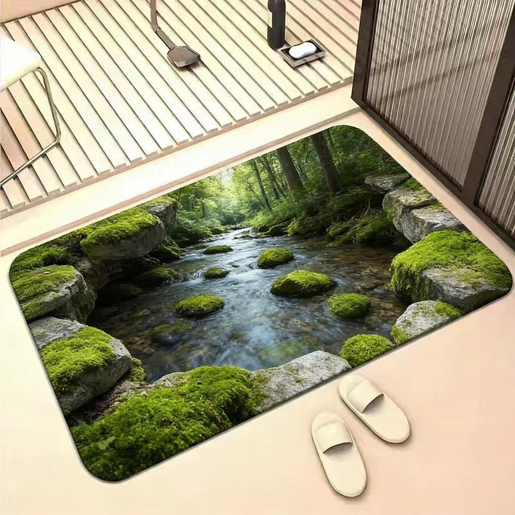 3D Visual Fish Print Floor Mat, Household Entrance Door Mat for The Hallway, Outdoor Durable and Stain-resistant Floor Mat, Foot Mat