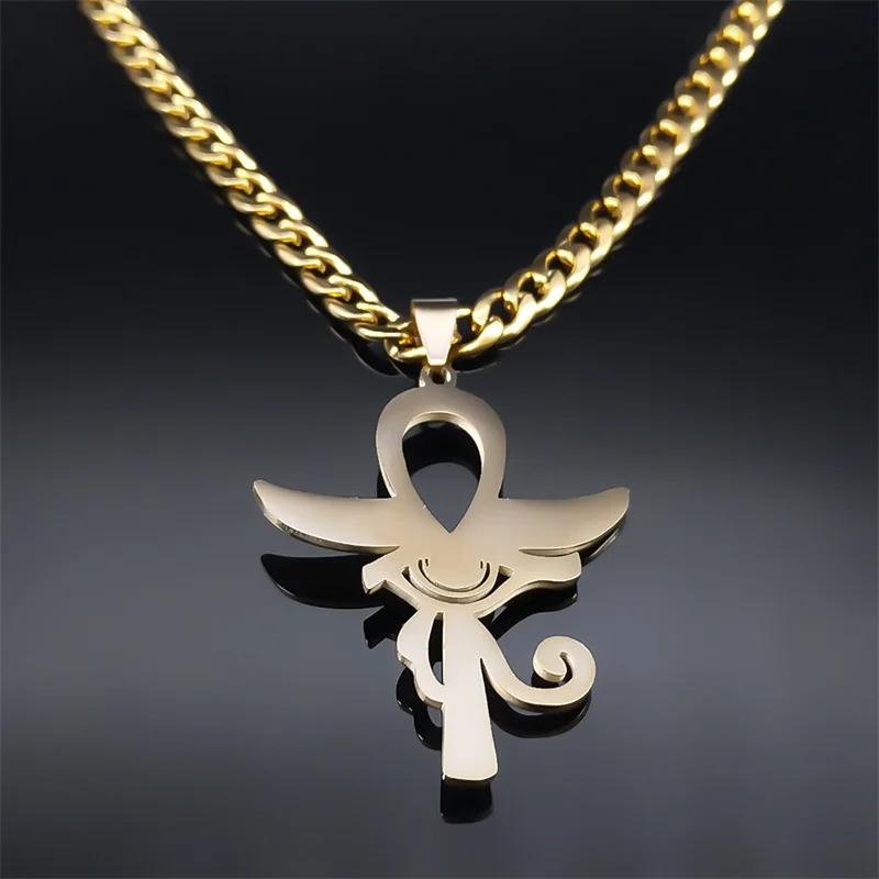 Ancient Egypt Egyptian Ankh Eternal Life Cross Eye Horus Key Life Pendant Necklace Amulet Talisman Protect Health Jewelry Rhinestone Charming