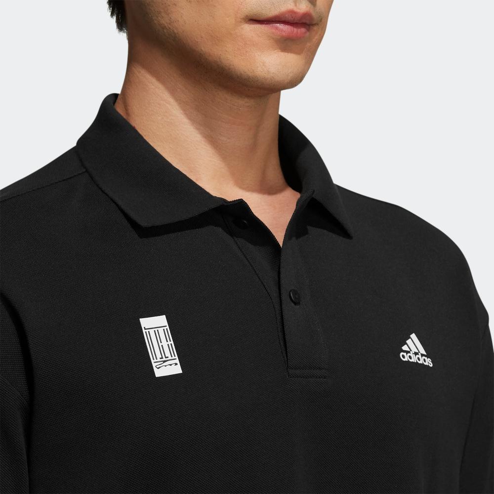 Adidas Essential Sports Logo Casual Polo Shirt Men Tops Black H39320