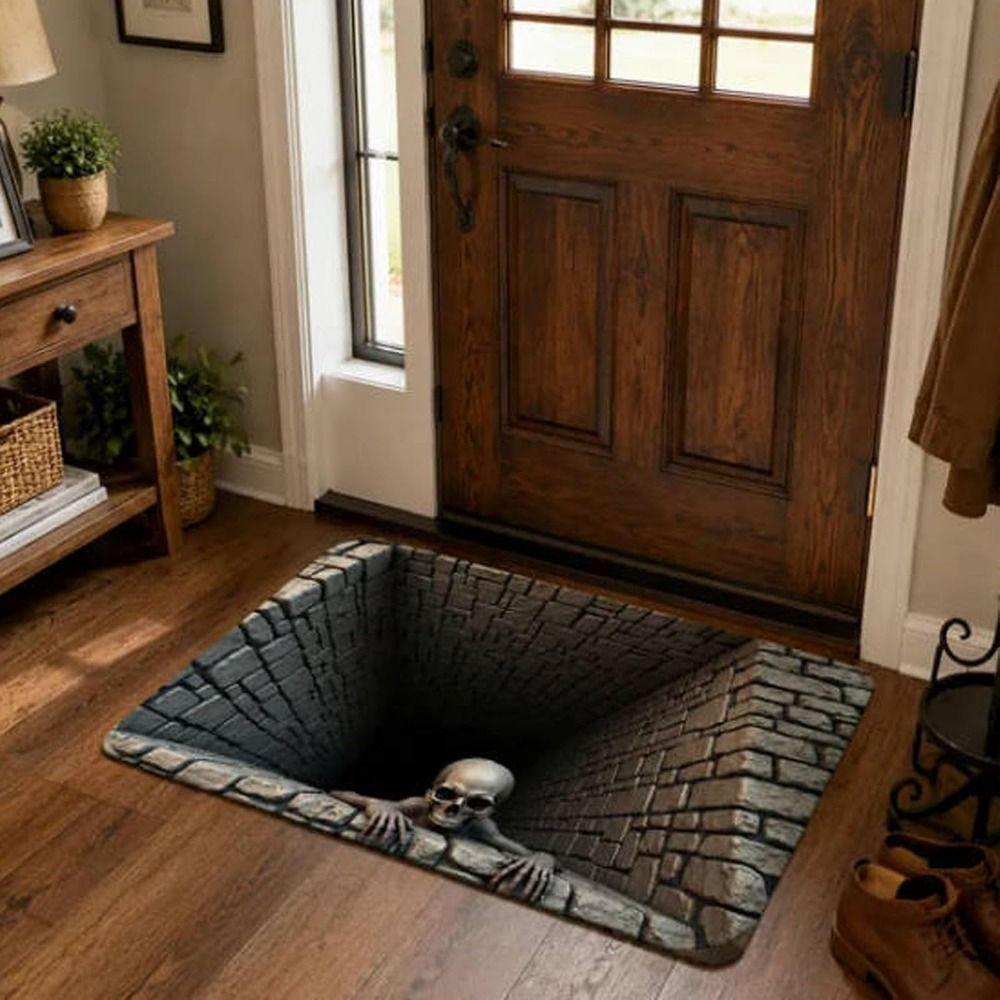 Halloween Doormat Non-Slip Home Floor Mat Scary Bathroom Carpet Bedroom