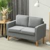 2-Seater Sofa with Storage and Solid Wooden Legs, for Living Room, Bedroom, 117 X 63 X 79 Cm, Light Grey