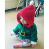 Christmas Santa Claus Kids Boys Girls Plush Zipper Striped Hooded Coat Autumn Winter Clothes for 1-6 Years