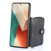 D3 For Xiaomi Redmi Note 13 4G Case Zipper Wallet Leather+TPU+PC Phone Cover with Crossbody Strap