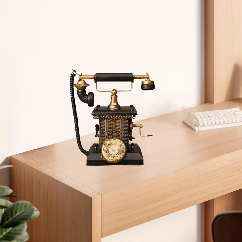 Classic Corded Desk Phone Model, Telephone Indoor Resin Old Fashioned Traditional