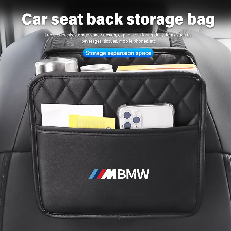 Car Seat Back Hanging Storage Bag Tissue Water Cup Holder Auto Accessories For BMW X1 X2 X3 X4 X5 X6 X7 G20 G30 6GT E46 E90 E60