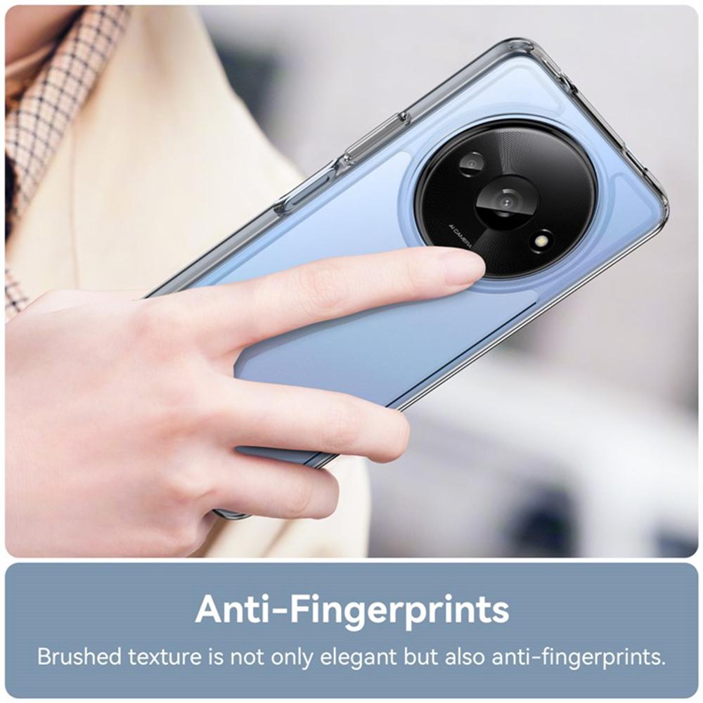 WANLONFENG MF2 Series For Xiaomi Redmi A3 4G Case TPU Acrylic Clear Phone Cover with 2Pcs Tempered Glass Film