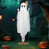 5FT Large Hanging Swing Ghost Halloween Decor LED Lighted Outdoor Swing White Ghost for Porch Yard Garden Tree Decor