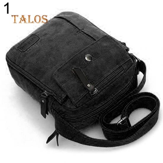 

Мужской простой повседневный холщовый рюкзак, многофункциональная уличная сумка через плечо, повседневная портативная сумка чёрный