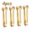 1-4pc Stainless Steel Ice Sugar Tongs Food Clips Coffee Cubes BBQ Meat Tong Bread Food Clamp Restaurants Home Mini Kitchen Tool