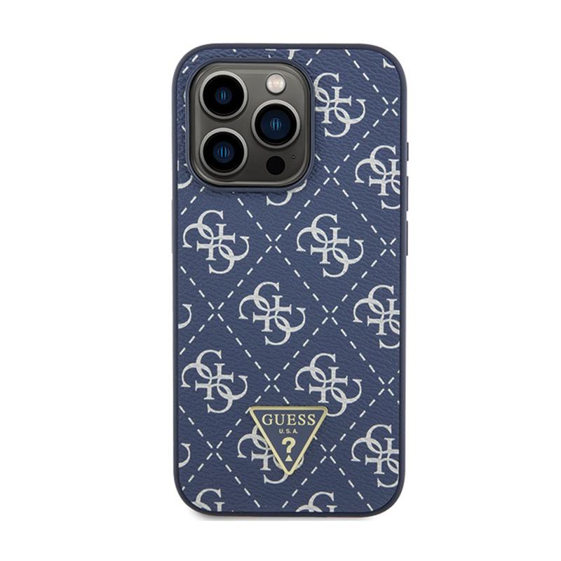 Guess 4G Triangle Metal Logo - Etui Iphone 15 Pro (Niebieski)