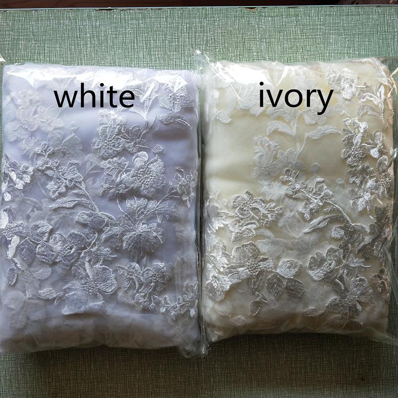 Real Photo 3m.4m.5m One Layer Wedding Veil with Comb White Lace Edge Bridal Veils Ivory Appliqued Cathedral Wedding Veil