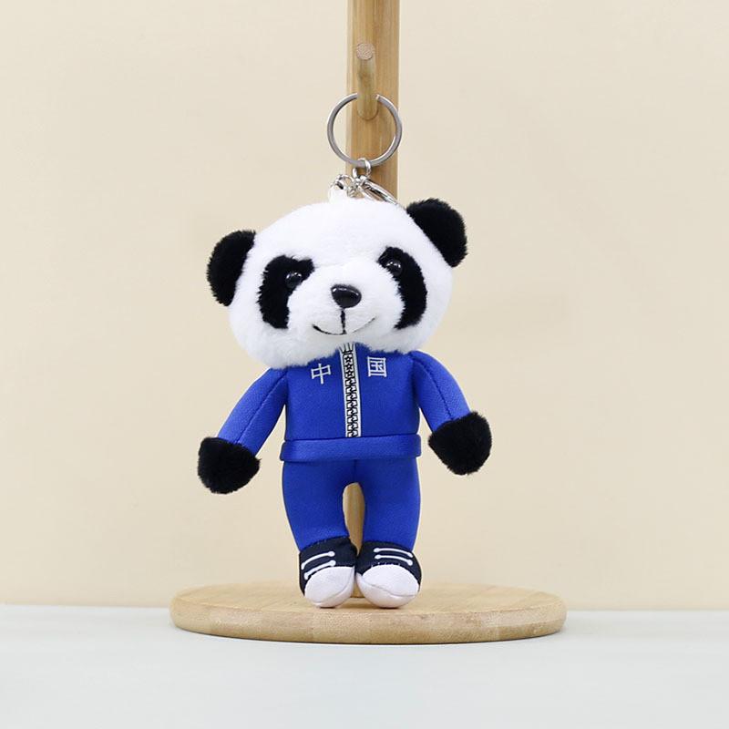 

Cute Keychain Panda Cartoon Girl Backpack Decorative Pendant Holiday Gift Doll синий