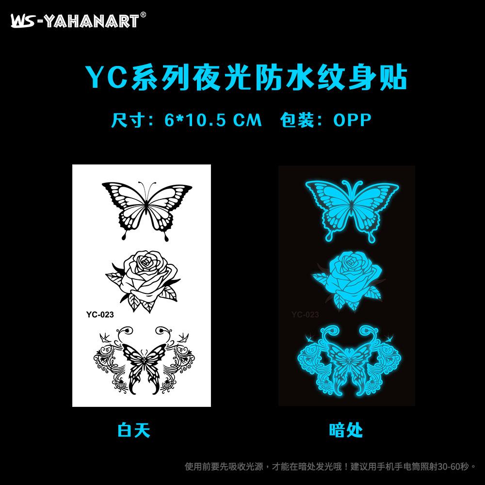 Luminous Blue Tattoo Sticker Nightclub Bar Music Festival Party Female Tattoo Sticker Cool Glowing Face Sticker