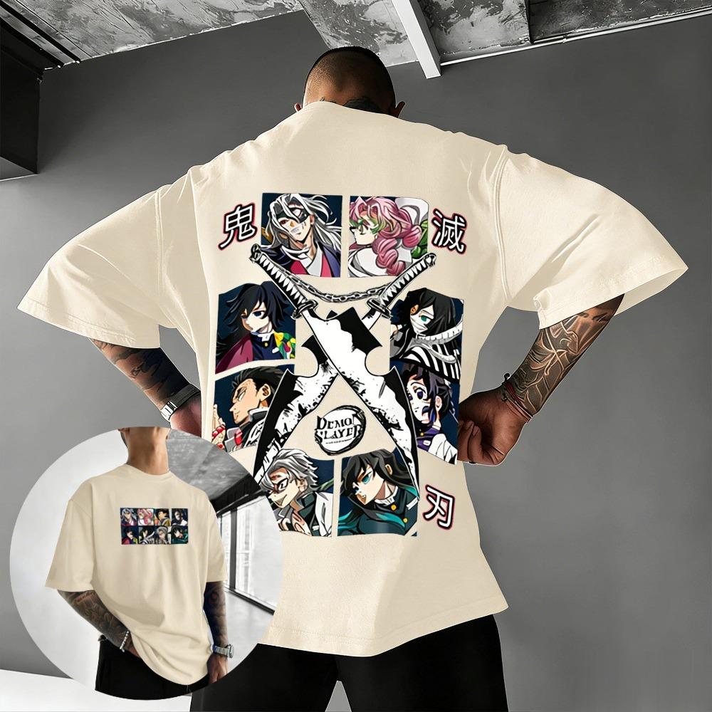 

Demon Slayer Anime Printed Men and Women Tshirt Couple Street Fashion Oversized Casual Parent Child Top Harajuku Y2K Summer S