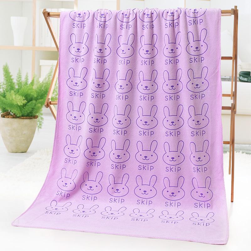 Children's Quick-Dry Absorbent Microfiber Beach Towel with Rabbit Print