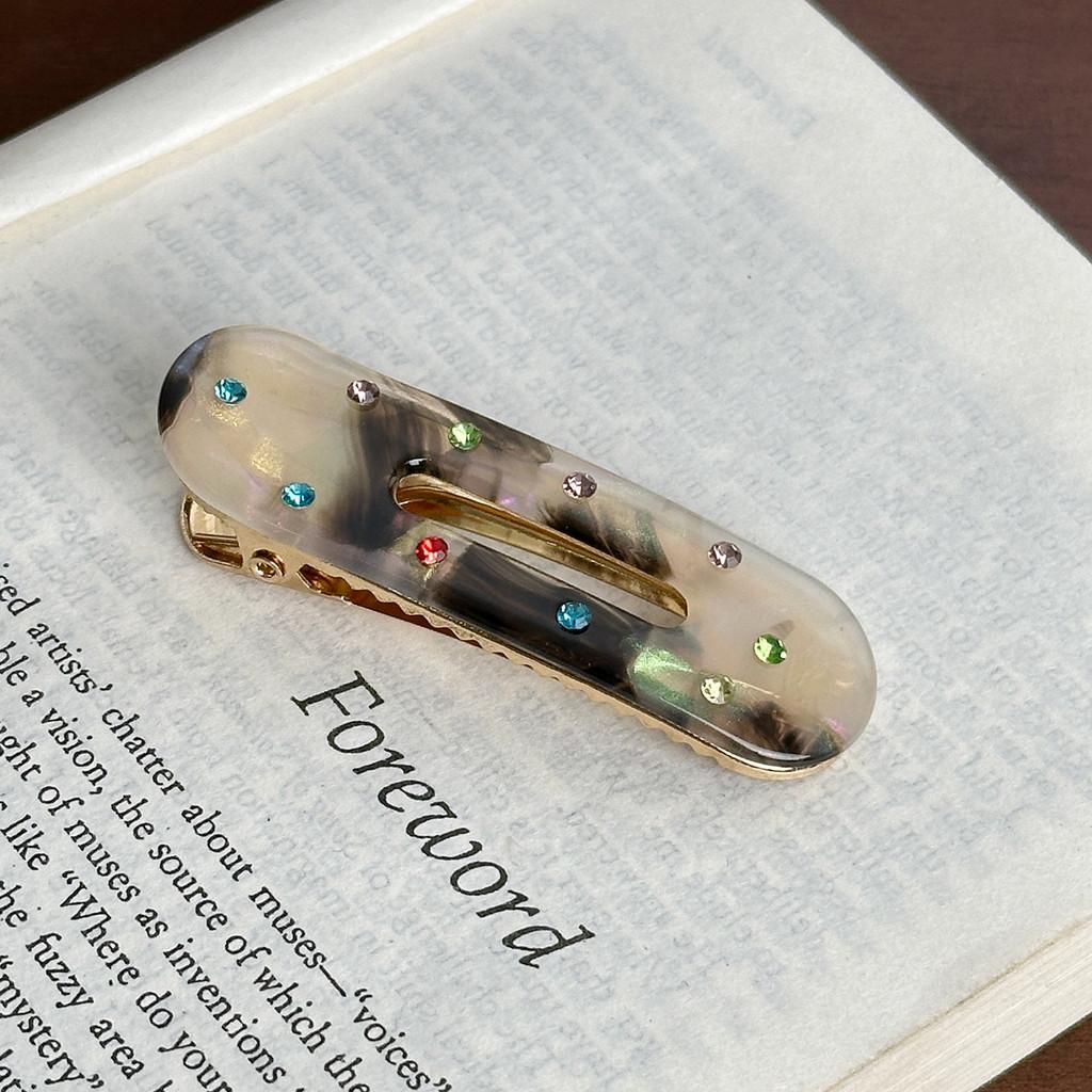 Hair Stylish Oval Claw With Dazzling Rhinestones Ideal For Everyday Fashion Accessories