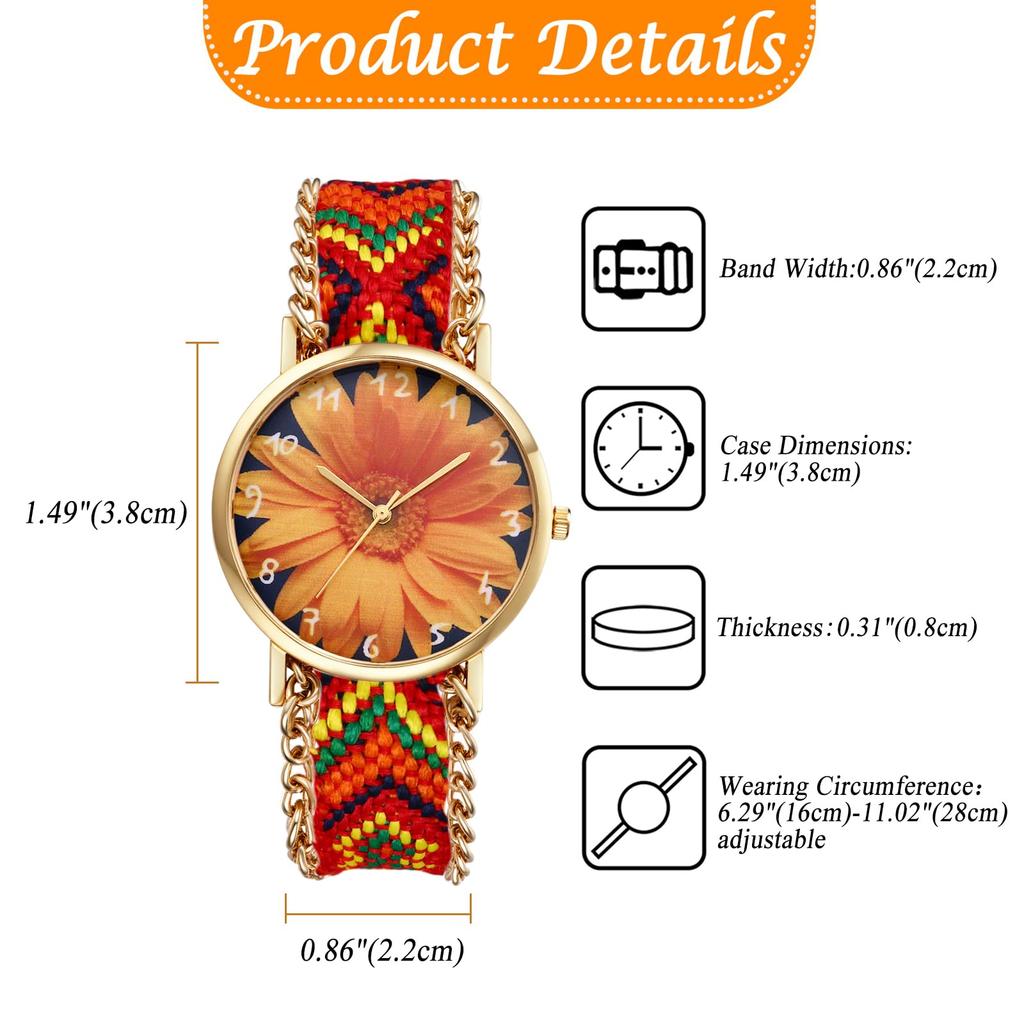 Cute Bohemian Braided Watch for Dreamcatcher Waterproof Analog Quartz Fashion Watch for Women Perfect Gift for Day Women Design, Display, Watch, -