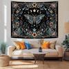 Faxdong Boho Green Butterfly Tapestry, Aesthetic Triple Moon and Sunflowers Crystal Tapestries, Moth Mystic Decor for Bedroom Living Room