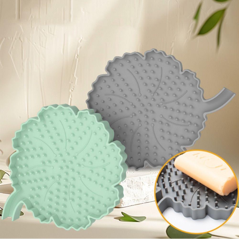 Creative Silicone Bathroom Soap Dish Flower Shape Self-draining Soap Container Soap Box Bathroom Accessories