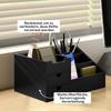 Desk Organizer 2 Drawers Storage Box Office Box Organization Black 33 x 20.5 x 15.5 cm